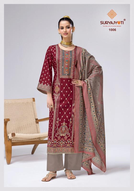 Suryajyoti charvi vol-1 handwork wholesale dress material